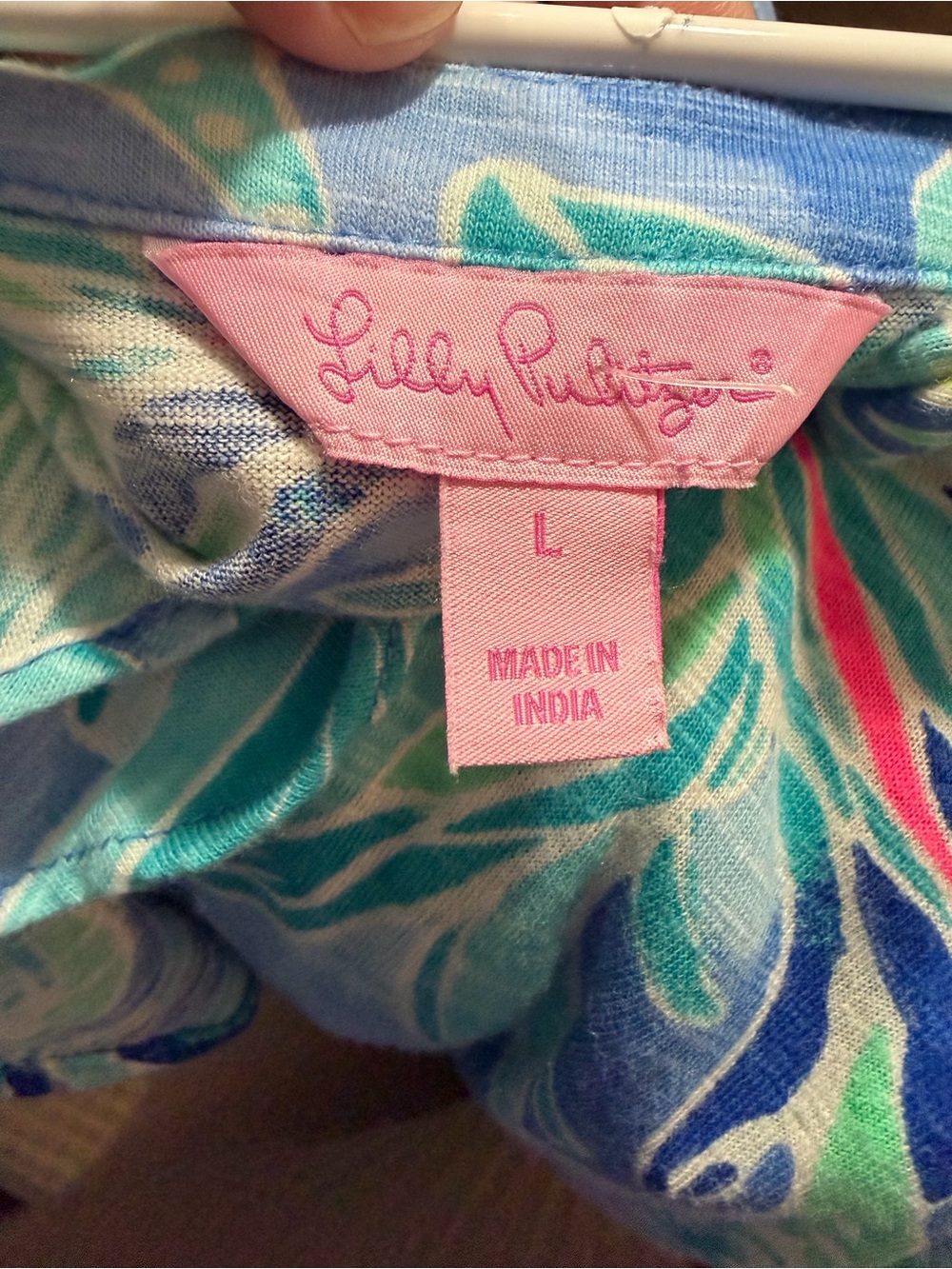 Lilly Pulitzer Shay Dress L Bennet Blue Celestial Seas Ruffle Sleeveless Shift - Picture 6 of 6